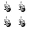 Service Caster 3.5 Inch SS Black Polyurethane Swivel 1/2 Inch Threaded Stem Caster Set Brake SCC SSTS20S3514-PPUB-BLK-TLB-121315-4 - alternate 1